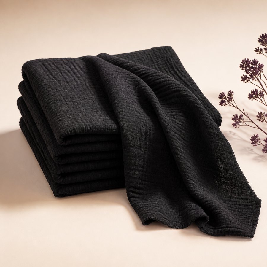 Season & Spark styling visualization for Large Black Gauze Fabric