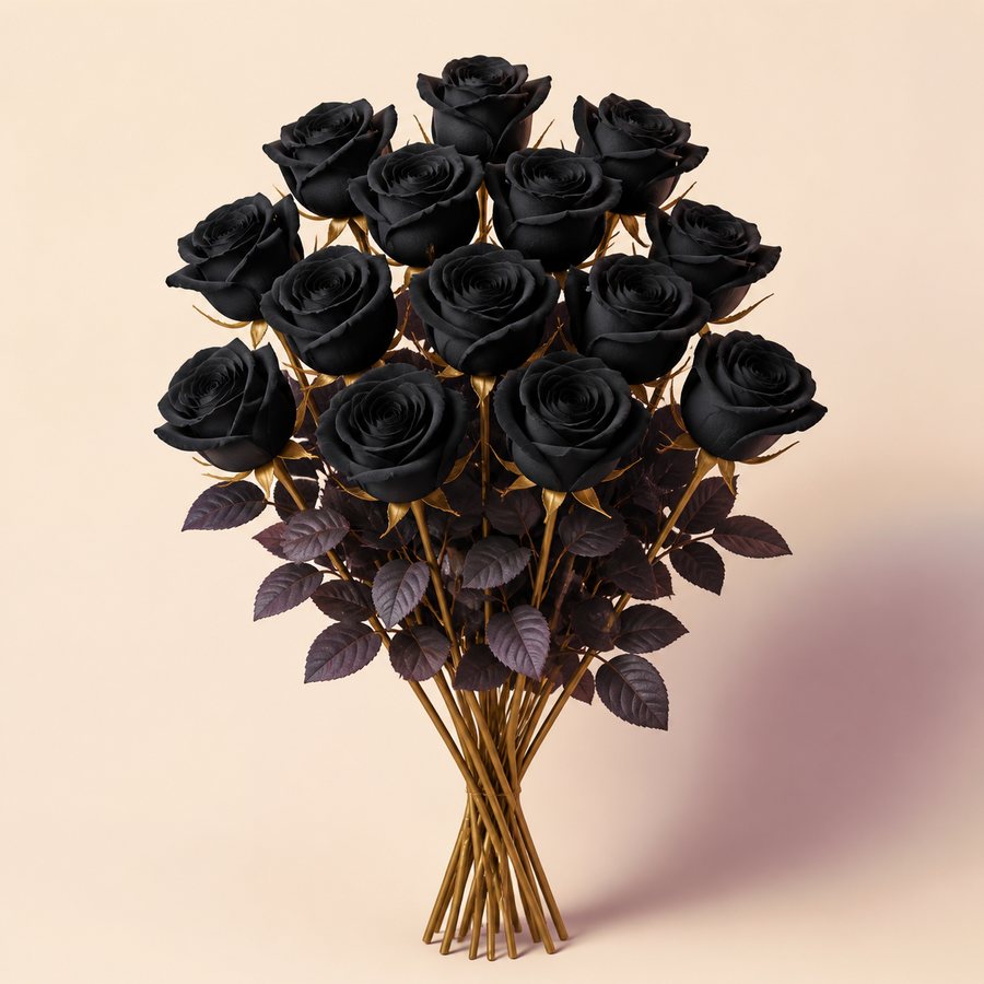 Season & Spark styling visualization for Black Artificial Rose Stems