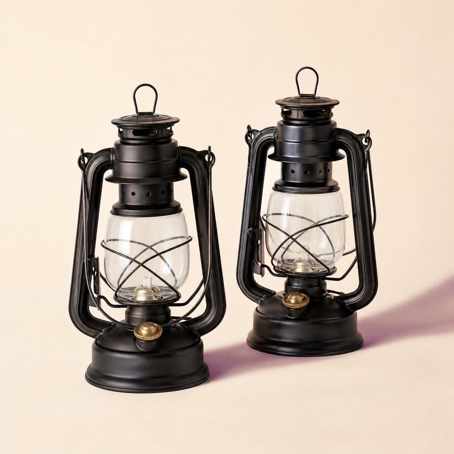 Season & Spark styling visualization for Vintage Black Hurricane Candleholders